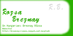 rozsa breznay business card
